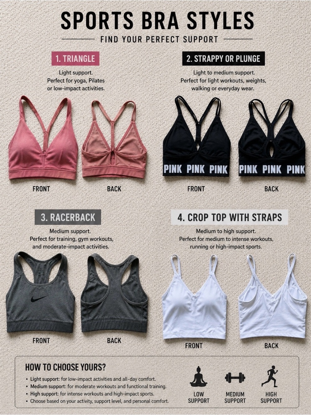 Athleta Nike PINK Oalka Sports Bra Bundle Size Medium (4 Pieces)